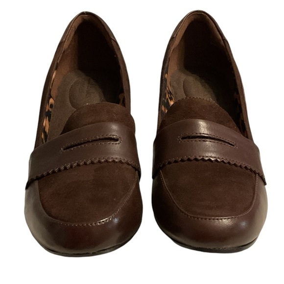 Clarks  Brown Leather mocasines & Suede‎ Size 10 - Picture 1 of 5